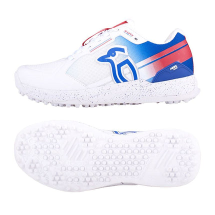 Kookaburra KC 1.0 Rubber Junior Cricket Shoes White/Blue/Red 2024