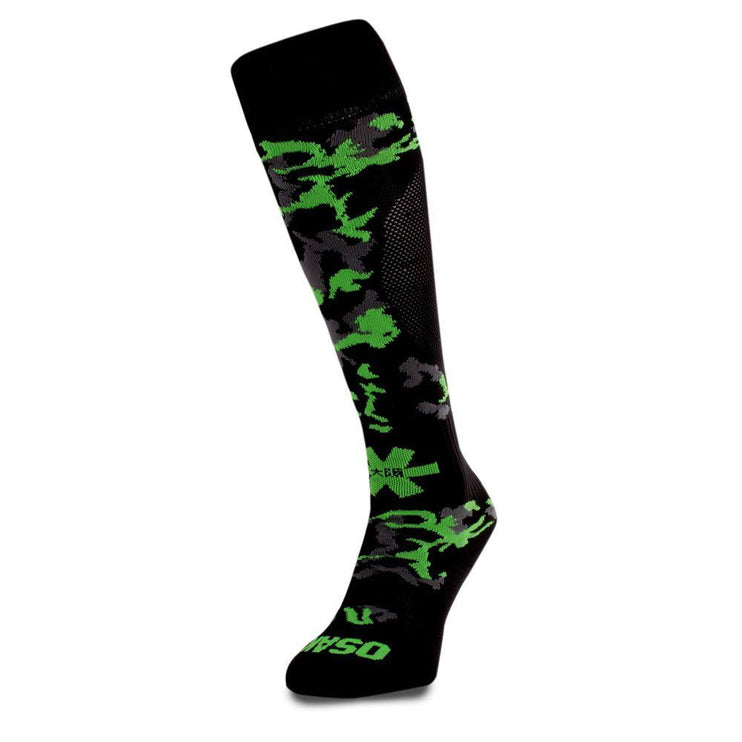 Osaka Sox Hockey Socks - Black Camo/Green