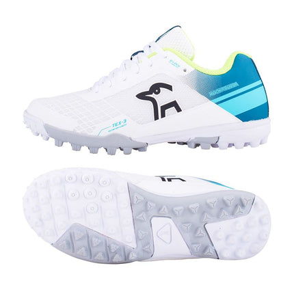 Kookaburra KC 5.0 Rubber Junior Cricket Shoes White/Teal 2024