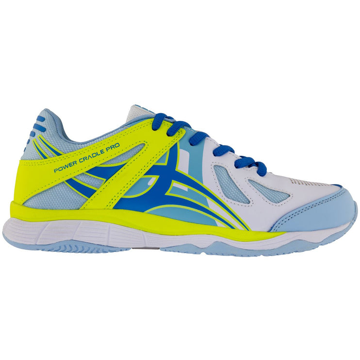 Gilbert Flare Netball Shoes White/Sky/Volt