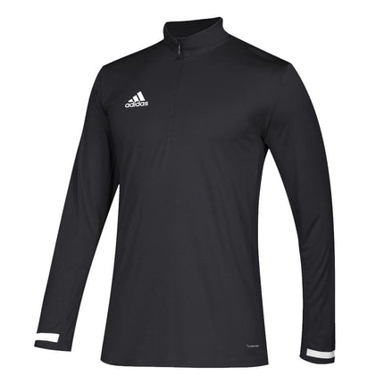 Adidas T19 Mens 1/4 Zip Long Sleeve Top Black/White