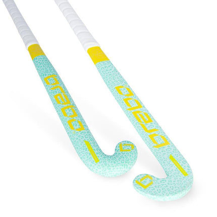 Brabo O'Geez Animal Cheetah Mint/Yellow Junior Hockey Stick 2020