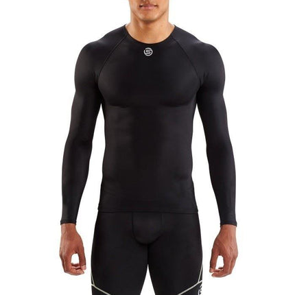 Skins DNAmic Team Mens Compression Long Sleeve Baselayer Top Black