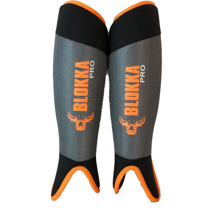 Blokka Pro Shinguards Without Straps Dark Grey/Orange