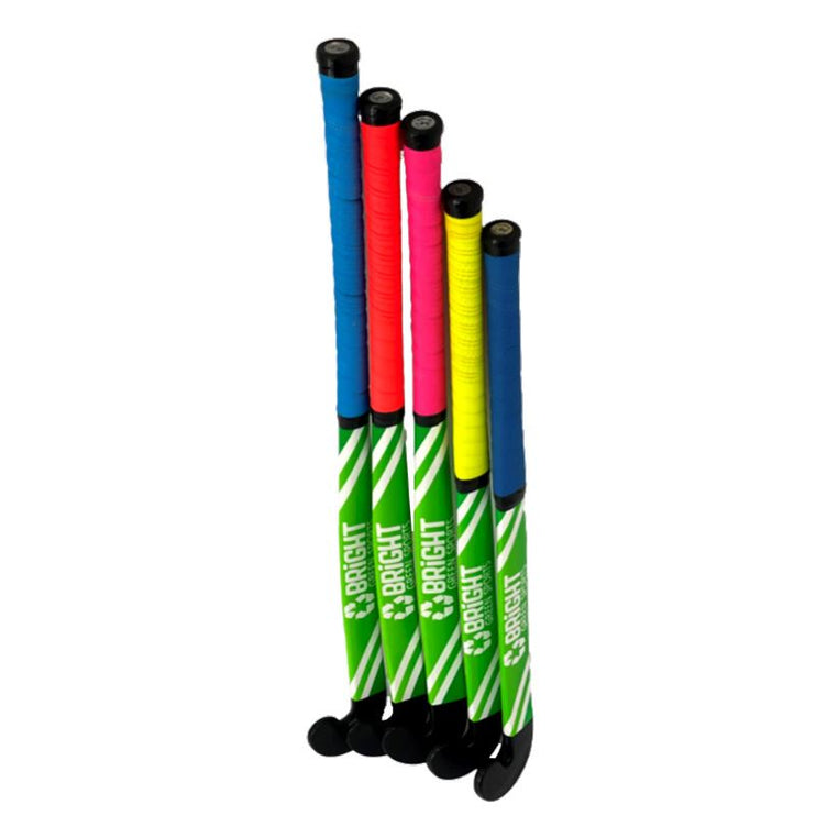 14 x Bright Green Sports Recycled Plastic Junior Hockey Sticks