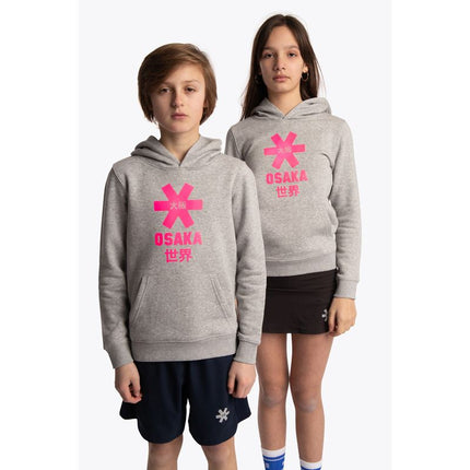 Osaka Deshi Kids Hoodie Pink Star Heather Grey