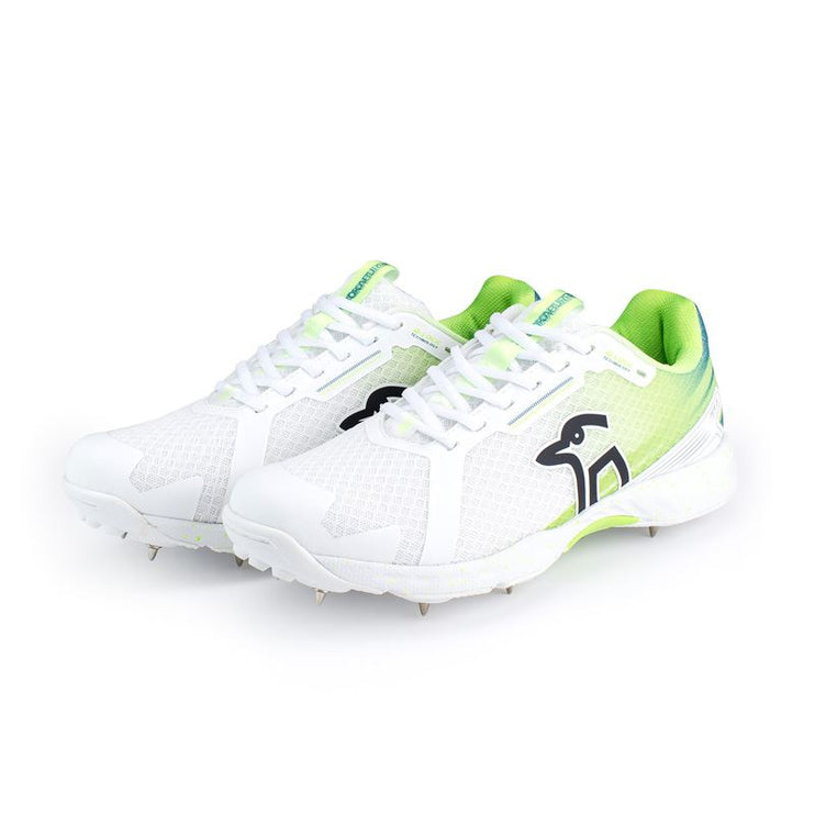 Kookaburra KC 2.0 Spike Junior Cricket Shoes White/Lime 2024