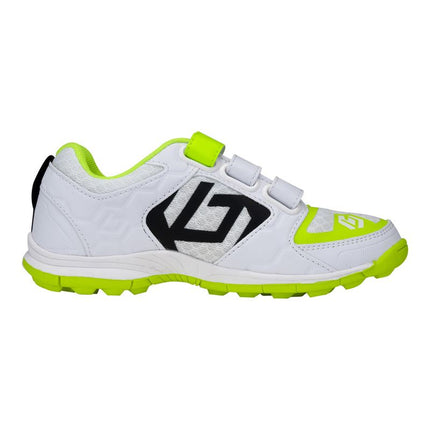 Brabo Velcro Hockey Shoes 2023 White/Neon Yellow