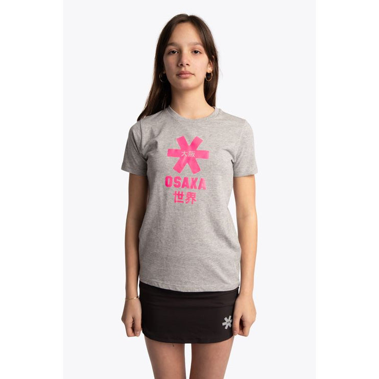 Osaka Deshi Kids T-Shirt Pink Star Heather Grey