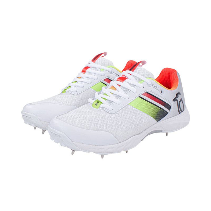 Kookaburra KC 2.0 Spike Junior Cricket Shoes 2023 White/Red/Yellow