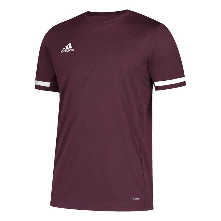 Adidas T19 Mens Short Sleeve Tee Maroon/White