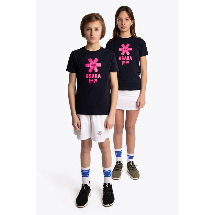 Osaka Deshi Kids T-Shirt Pink Star Navy