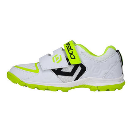 Brabo Velcro Hockey Shoes 2023 White/Neon Yellow