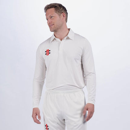 Gray-Nicolls Pro Performance Long Sleeve Polo Shirt Ivory