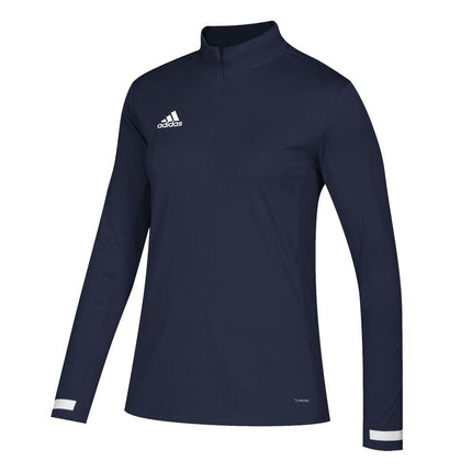 Adidas T19 Womens 1/4 Zip Long Sleeve Top Navy/White