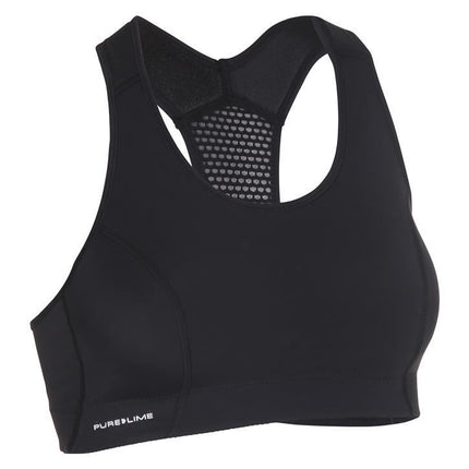 Pure Lime Supportive Sports Bra Top Black