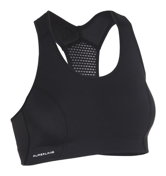 Pure Lime Supportive Sports Bra Top Black