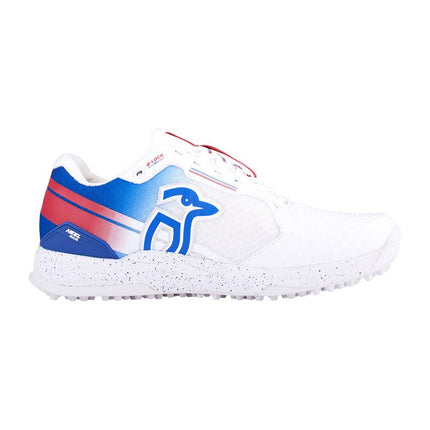 Kookaburra KC 1.0 Rubber Cricket Shoes White/Blue/Red 2024