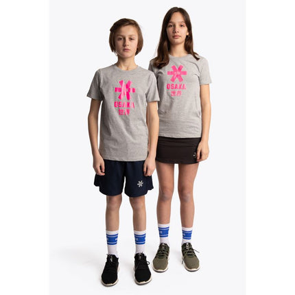 Osaka Deshi Kids T-Shirt Pink Star Heather Grey