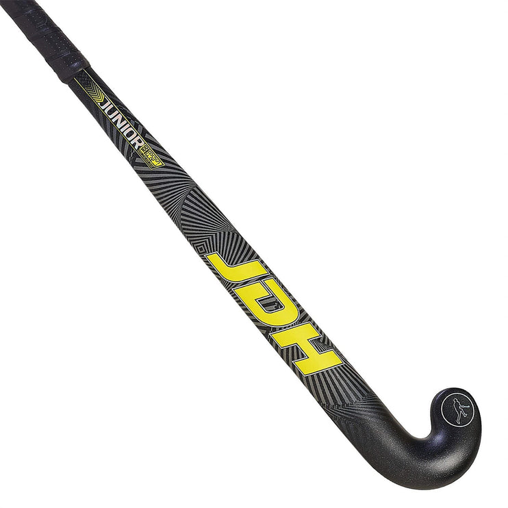 JDH Junior Mid Bow Glass Fibre Hockey Stick Yellow 2021