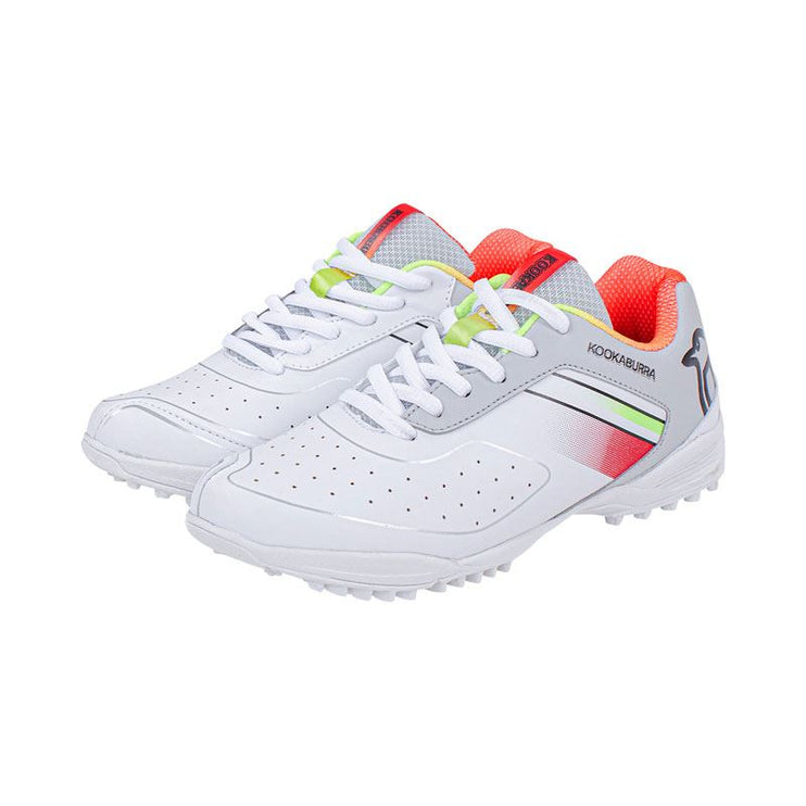 Kookaburra KC 5.0 Rubber Junior Cricket Shoes 2023 White/Red/Yellow