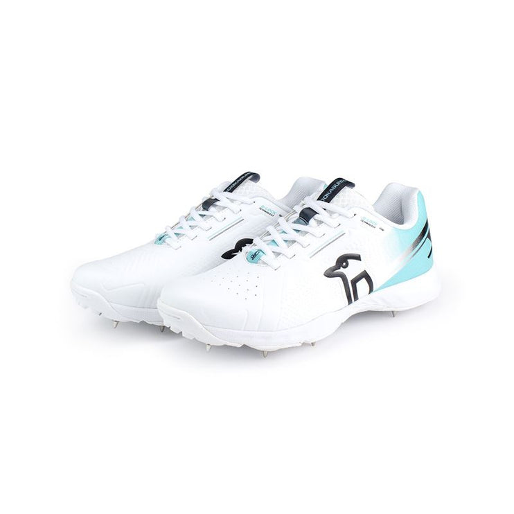 Kookaburra KC 3.0 Spike Cricket Shoes White/Aqua 2024