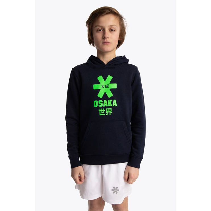 Osaka Deshi Kids Hoodie Green Star Navy Melange