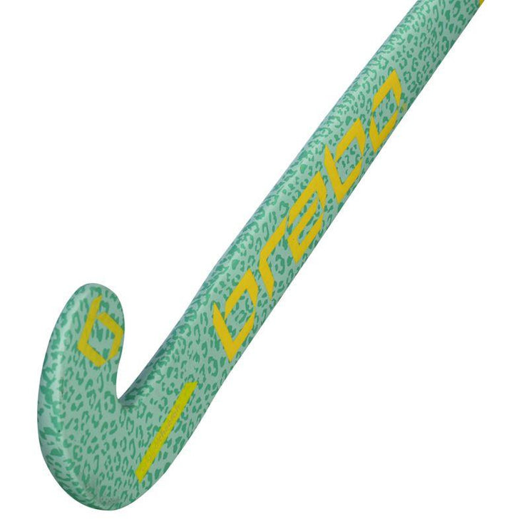 Brabo O'Geez Animal Cheetah Mint/Yellow Junior Hockey Stick 2020