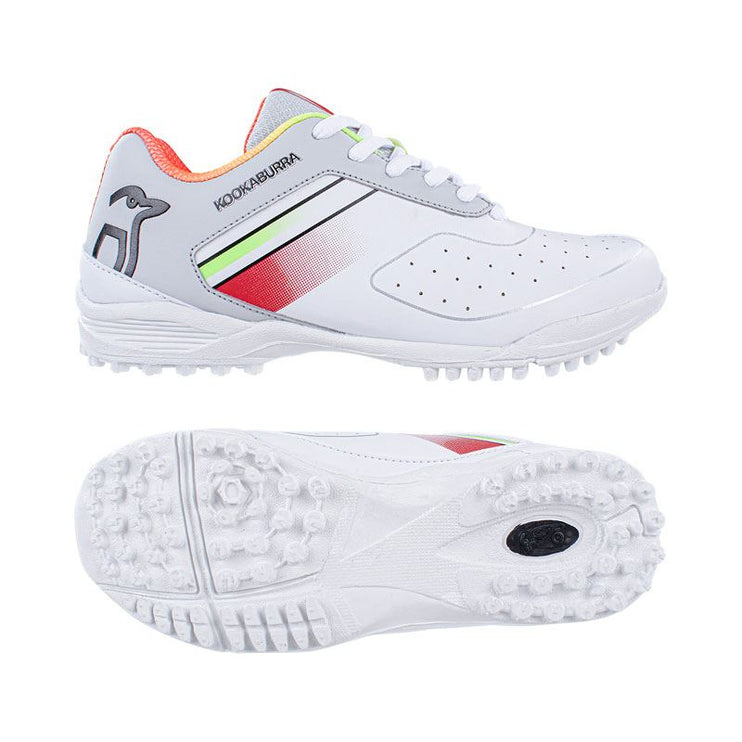 Kookaburra KC 5.0 Rubber Junior Cricket Shoes 2023 White/Red/Yellow