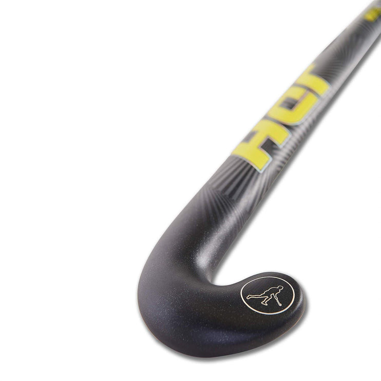 JDH Junior Mid Bow Glass Fibre Hockey Stick Yellow 2021