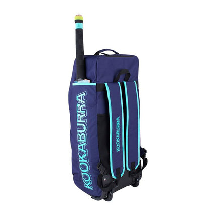 Kookaburra WD6000 Wheelie Duffle Bag Navy/Aqua