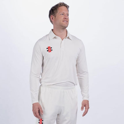 Gray-Nicolls Pro Performance Long Sleeve Polo Shirt Ivory