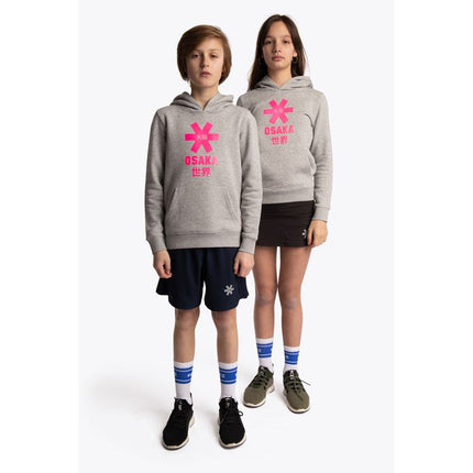 Osaka Deshi Kids Hoodie Pink Star Heather Grey