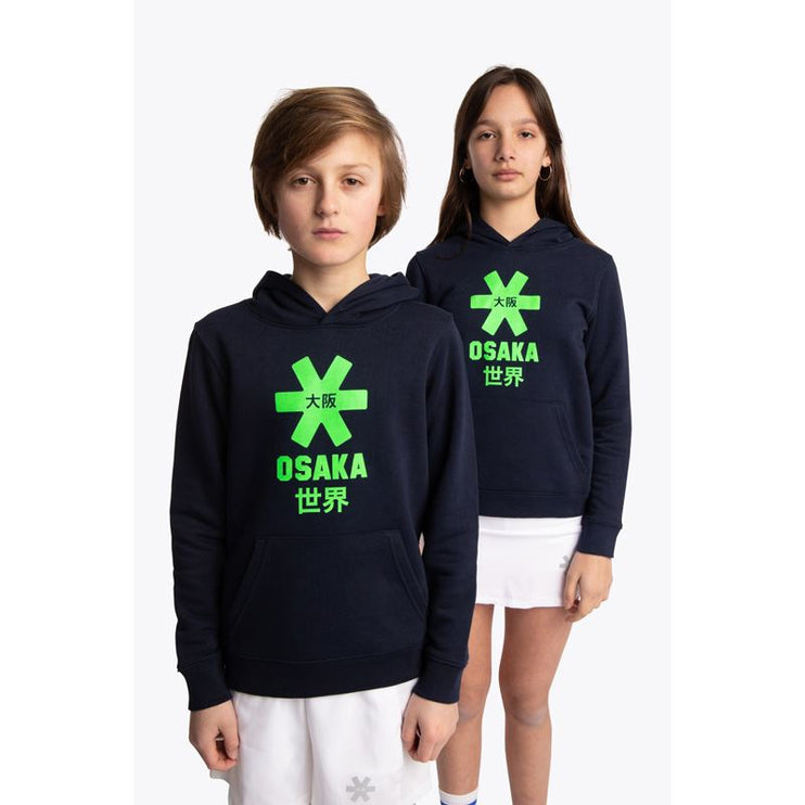 Osaka Deshi Kids Hoodie Green Star Navy Melange