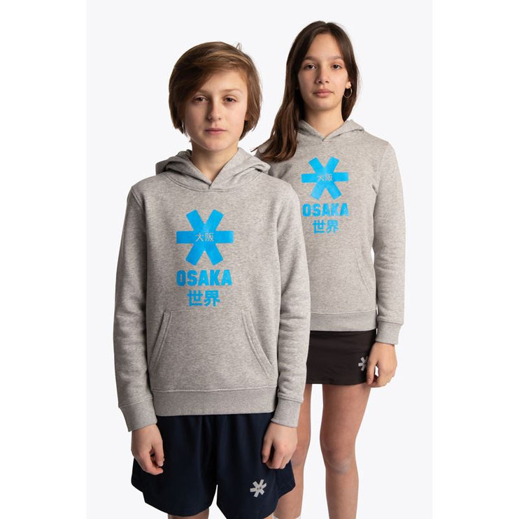 Osaka Deshi Kids Hoodie Blue Star Heather Grey