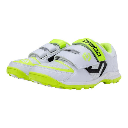 Brabo Velcro Hockey Shoes 2023 White/Neon Yellow