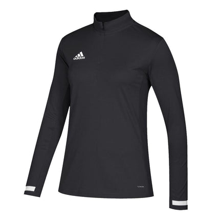 Adidas T19 Womens 1/4 Zip Long Sleeve Top Black/White