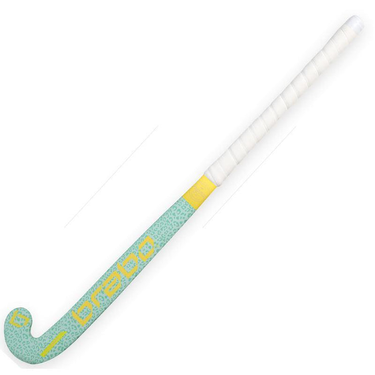 Brabo O'Geez Animal Cheetah Mint/Yellow Junior Hockey Stick 2020