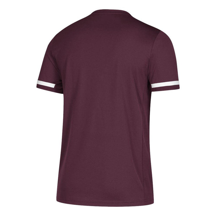 Adidas T19 Mens Short Sleeve Tee Maroon/White