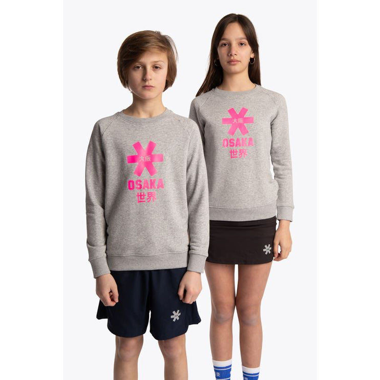 Osaka Deshi Kids Sweater Pink Star Heather Grey