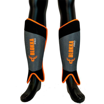 Blokka Pro Shinguards Without Straps Dark Grey/Orange